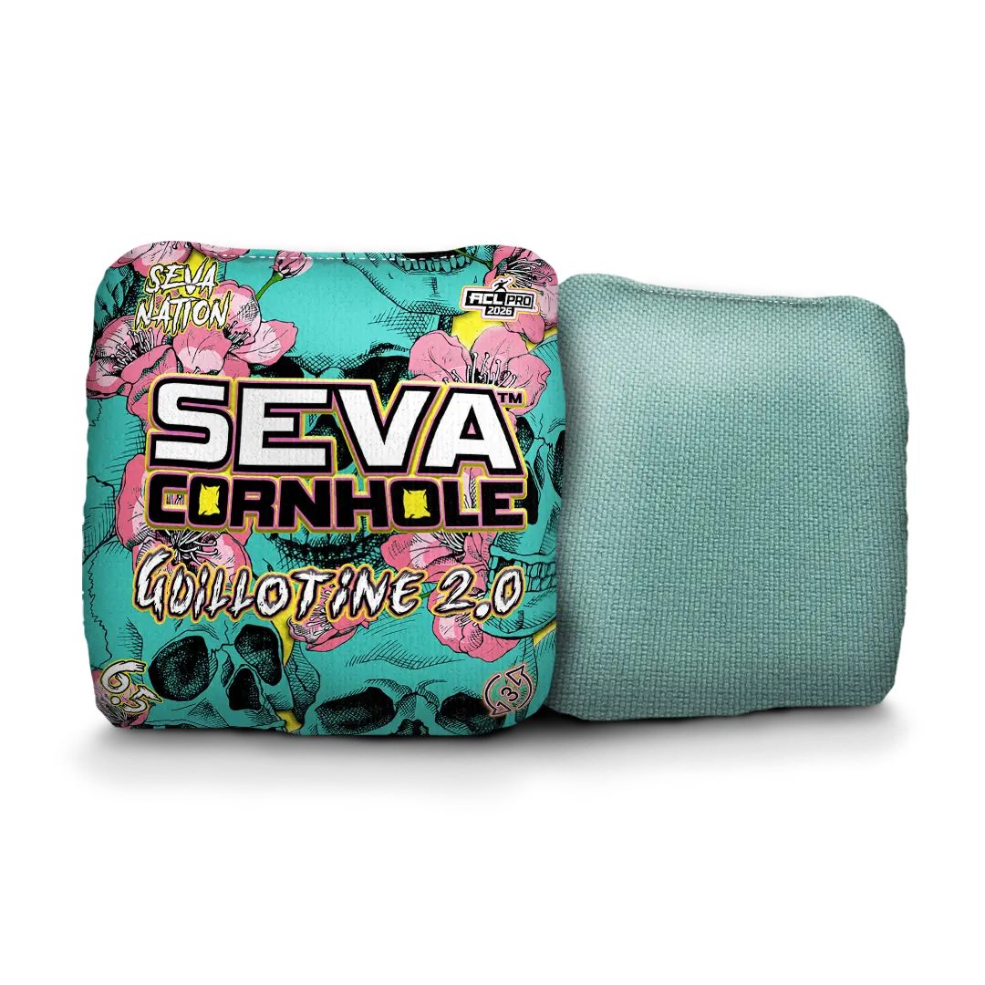 Guillotine 2.0 - Skulls and Flowers - Set of 4 Cornhole Bags