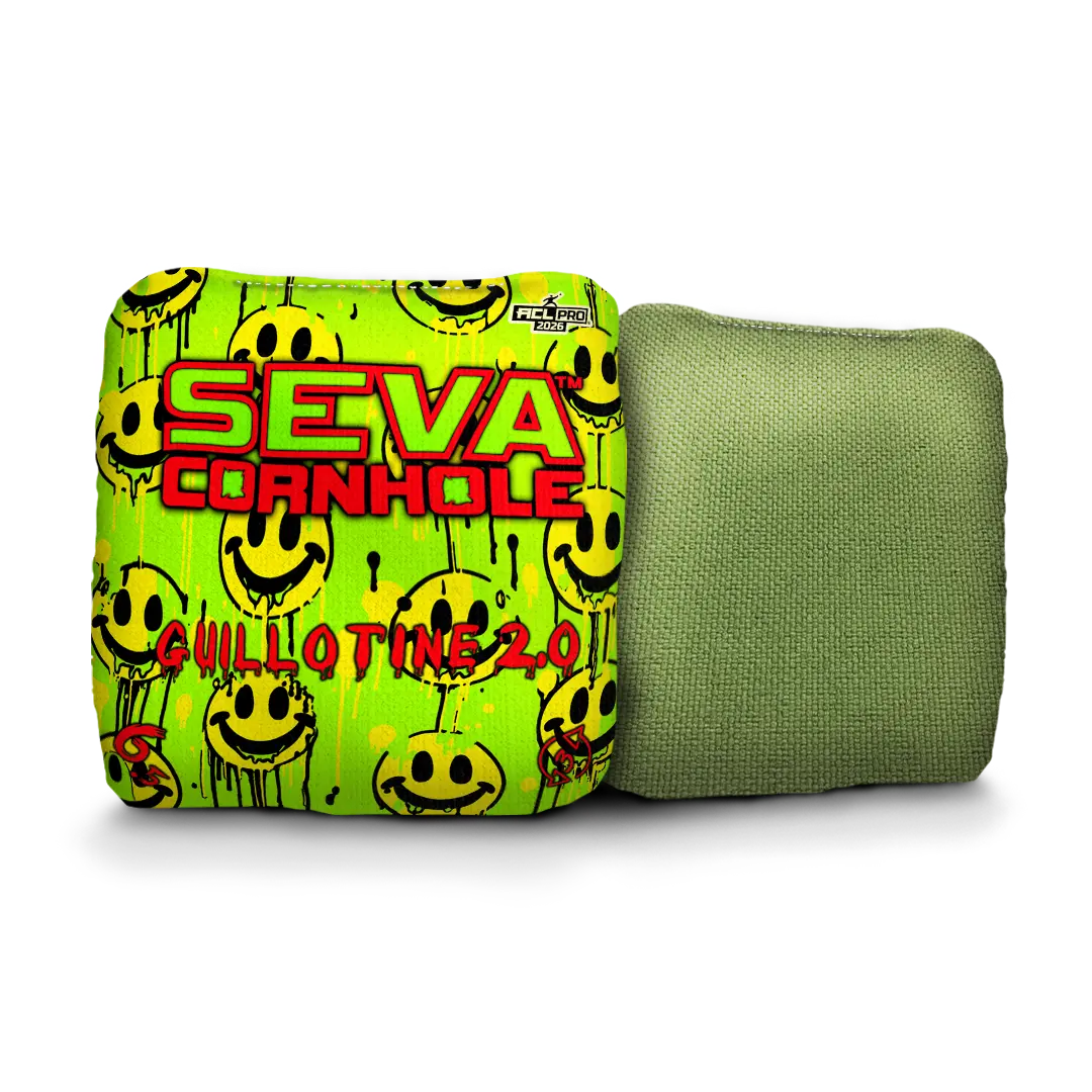 Smiley Blacklight GLO Cornhole Bags Guillotine 2.0 ACL Pro Stamped