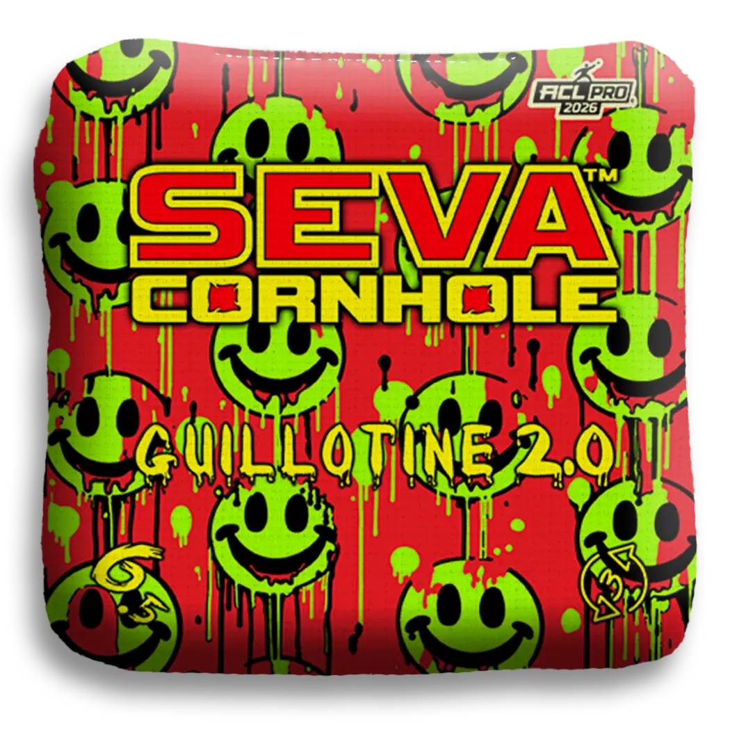 Smiley Blacklight GLO Cornhole Bags Guillotine 2.0 ACL Pro Stamped
