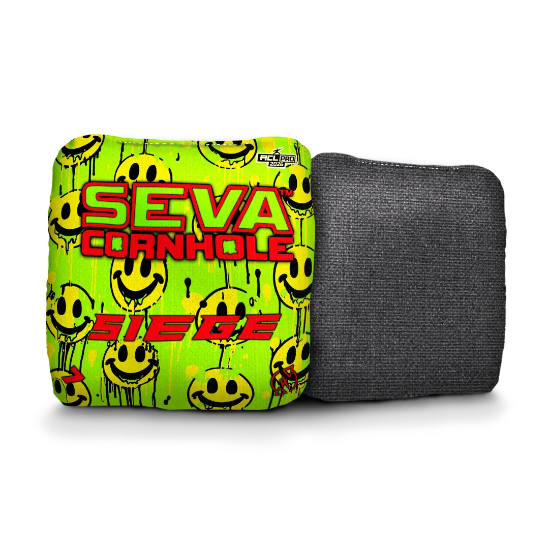 Smiley Blacklight GLO Cornhole Bags Siege ACL Pro Stamped