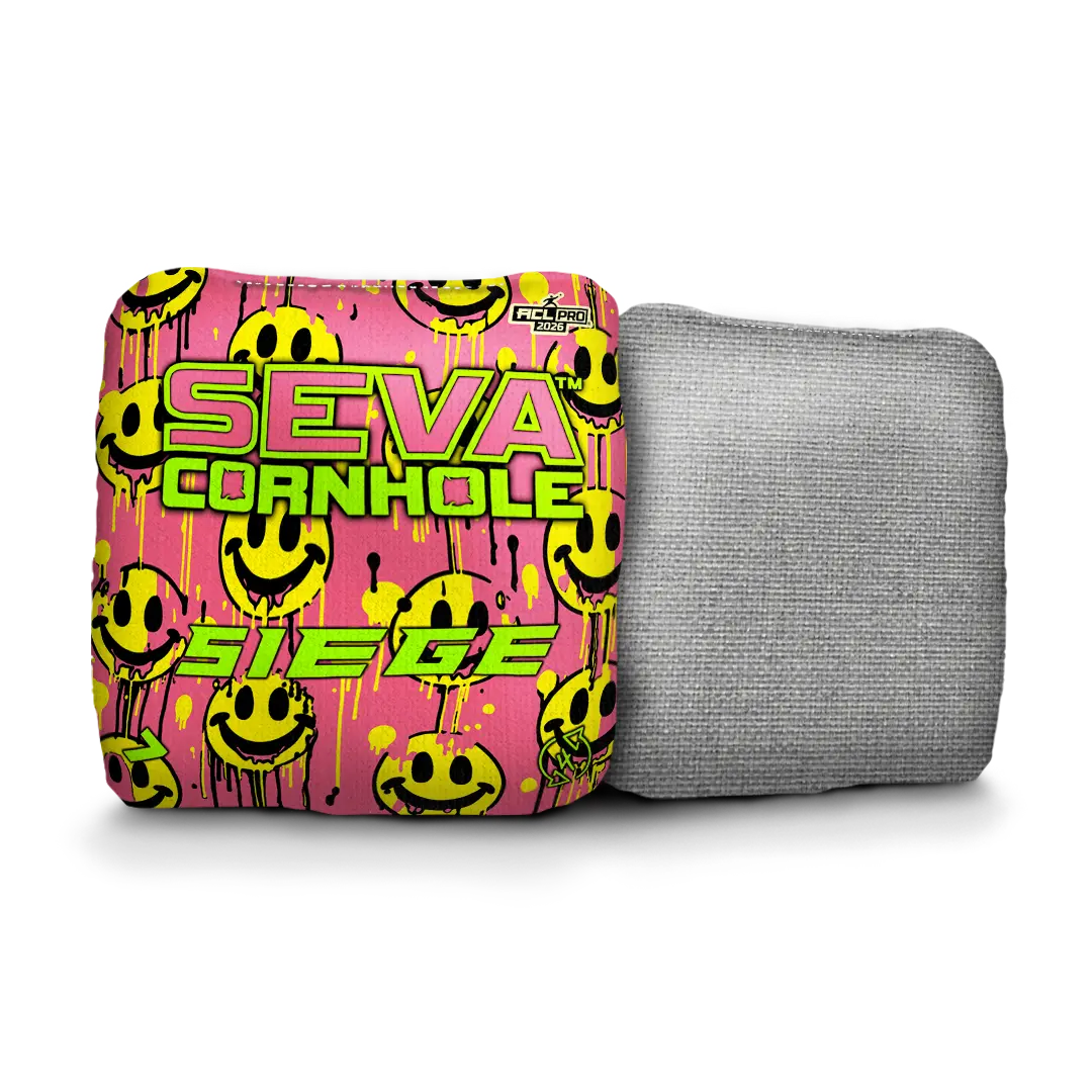 Smiley Blacklight GLO Cornhole Bags Siege ACL Pro Stamped