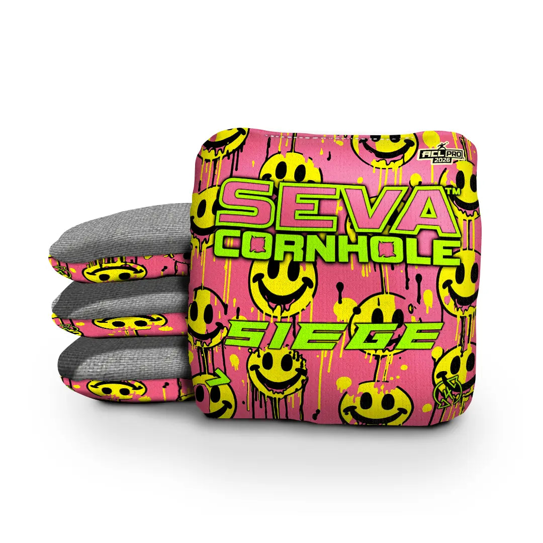 Smiley Blacklight GLO Cornhole Bags Siege ACL Pro Stamped