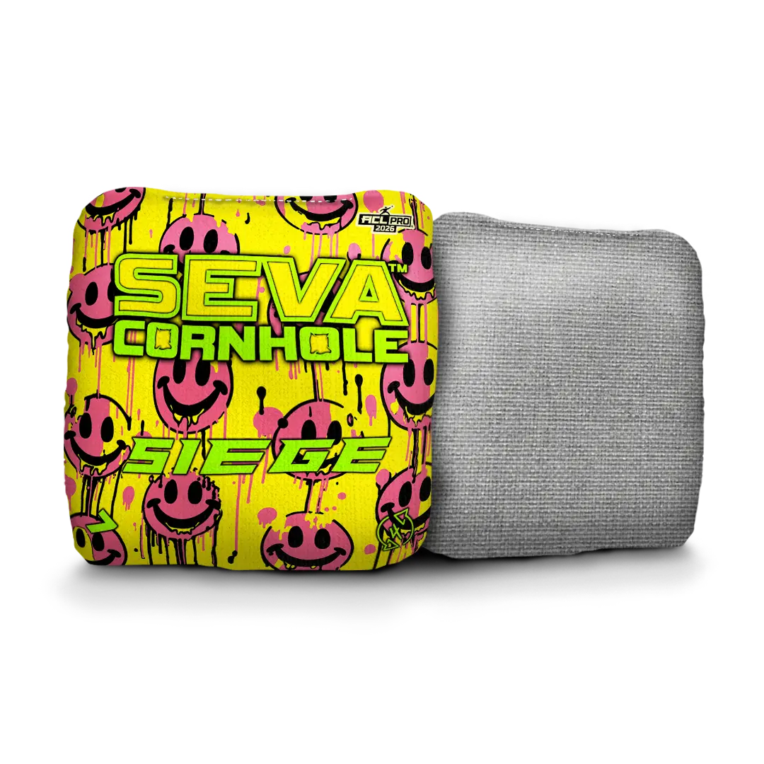 Smiley Blacklight GLO Cornhole Bags Siege ACL Pro Stamped
