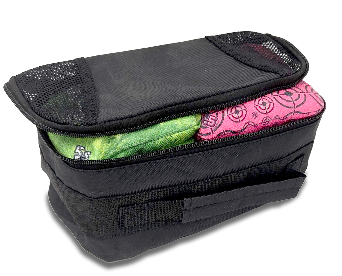 Two-Set Mesh Cornhole Bag Carry Pouch (Holds 8 Bags)