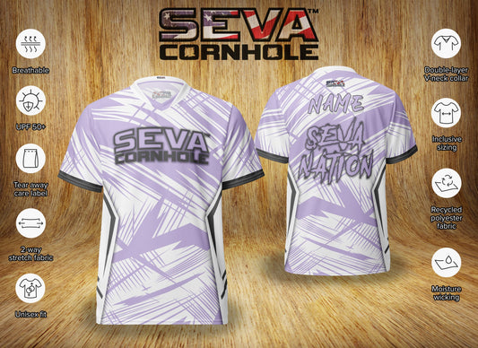 Lavender Light Scratch Personalized SEVA Cornhole Jersey