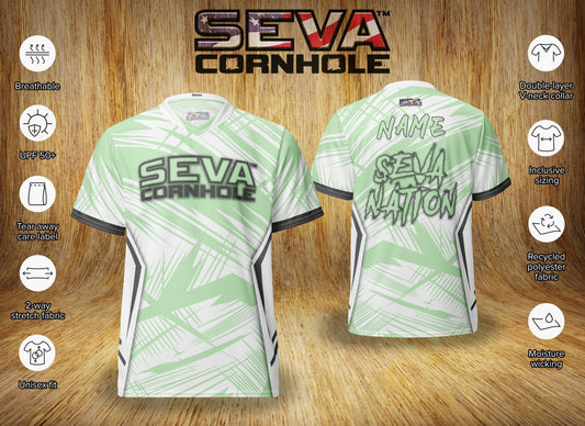 Mint Light Scratch Personalized SEVA Cornhole Jersey