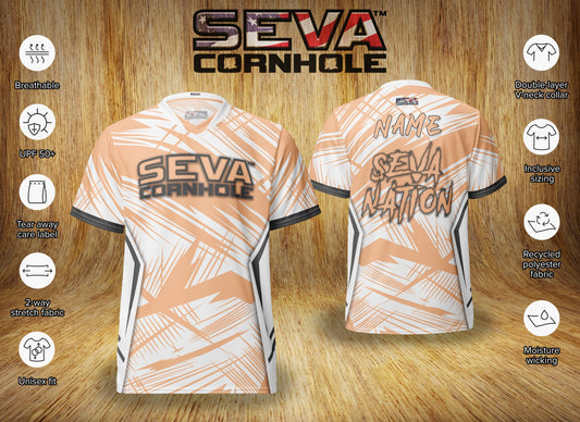 Peach  Light Scratch Personalized SEVA Cornhole Jersey