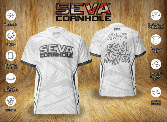White Light Scratch Personalized SEVA Cornhole Jersey