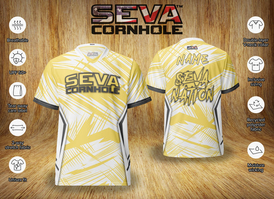 Yellow Light Scratch Personalized SEVA Cornhole Jersey