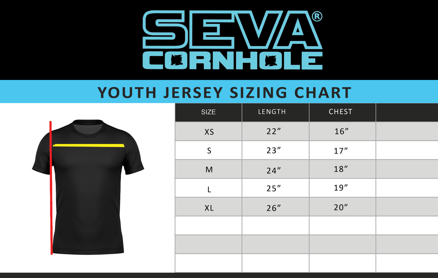SEVA CORNHOLE JERSEY- "CLASSIC" NEW SPANDEX MESH MATERIAL!