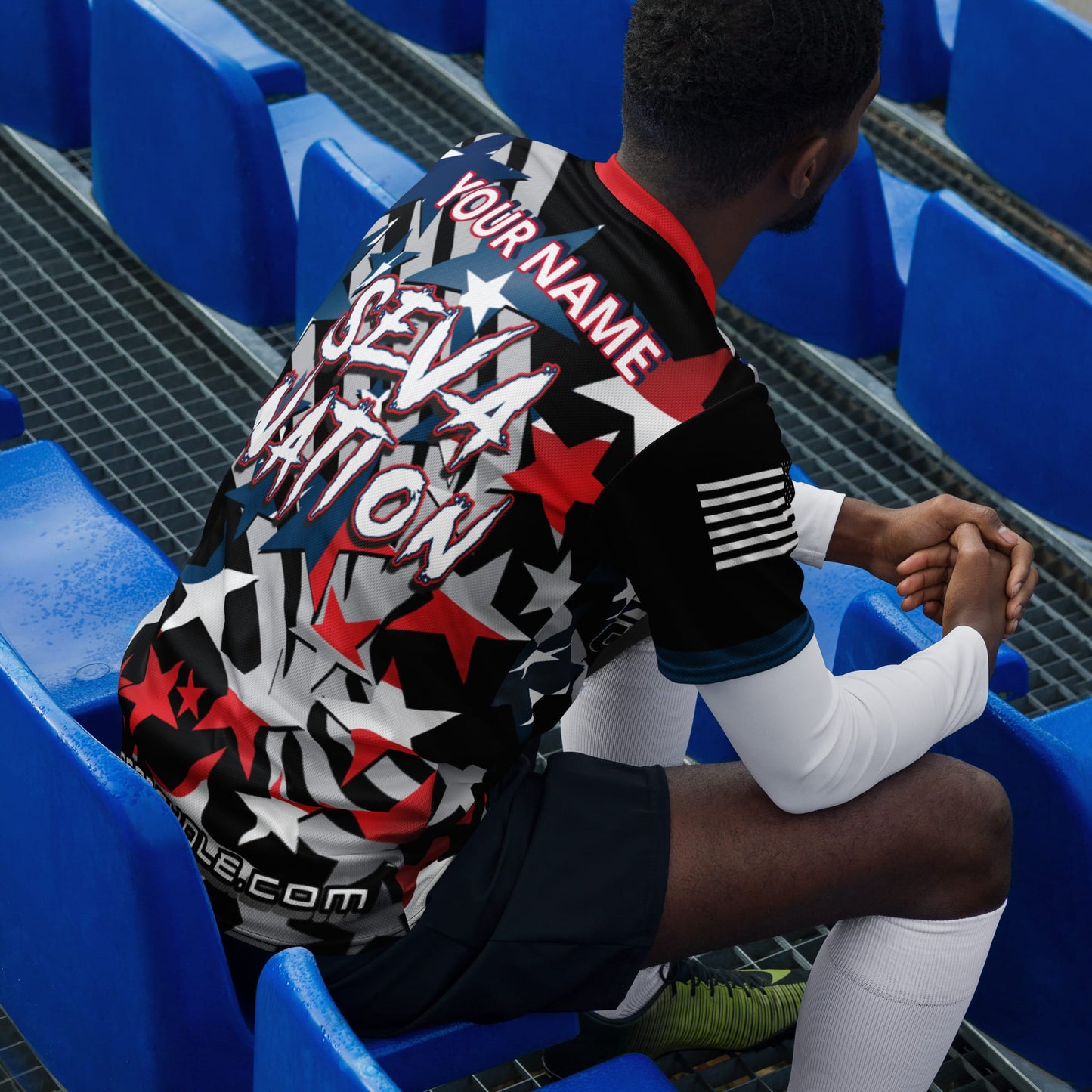 Personalized SEVA NATION Black Stars Jersey