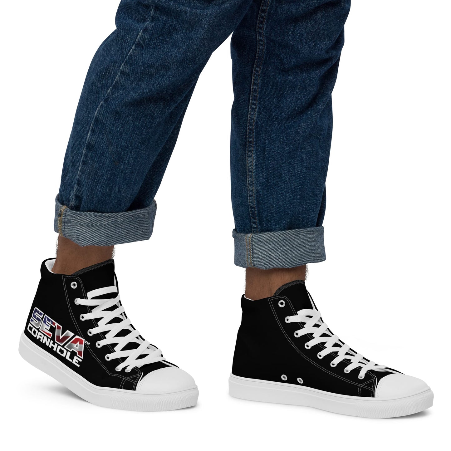 SEVA Cornhole Men’s high top canvas shoes