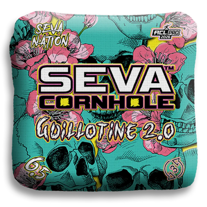 Guillotine 2.0 - Skulls and Flowers - Set of 4 Cornhole Bags
