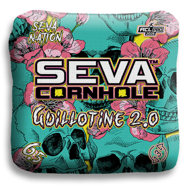 Guillotine 2.0 - Skulls and Flowers - Set of 4 Cornhole Bags