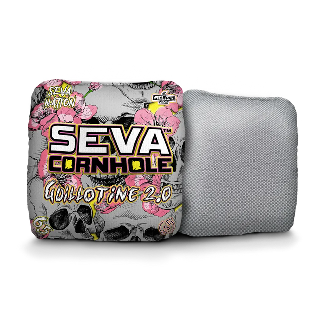 Guillotine 2.0 - Skulls and Flowers - Set of 4 Cornhole Bags