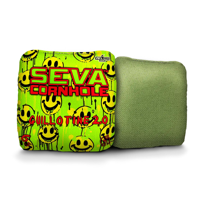 Smiley Blacklight GLO Cornhole Bags Guillotine 2.0 ACL Pro Stamped