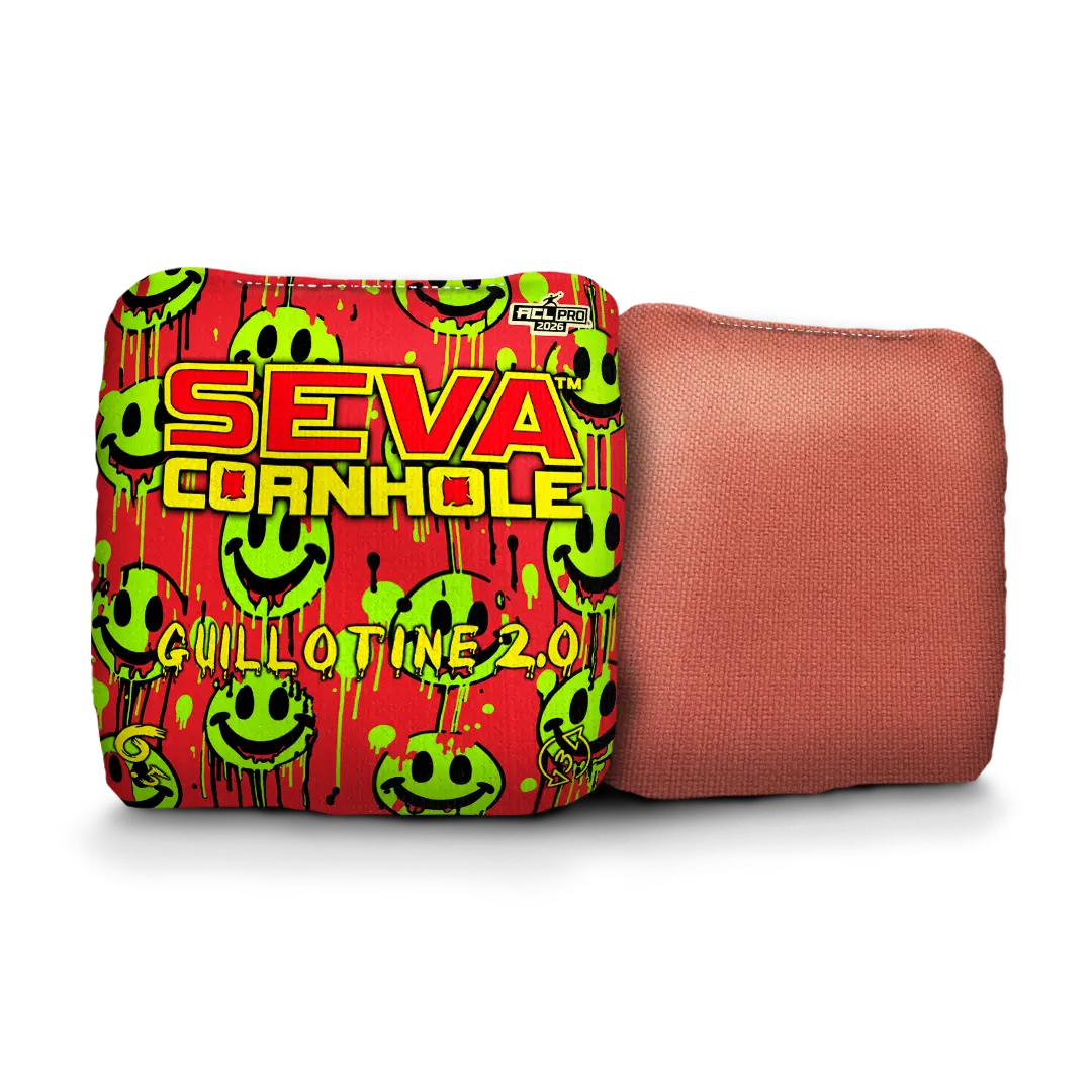 Smiley Blacklight GLO Cornhole Bags Guillotine 2.0 ACL Pro Stamped