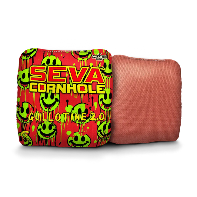Smiley Blacklight GLO Cornhole Bags Guillotine 2.0 ACL Pro Stamped