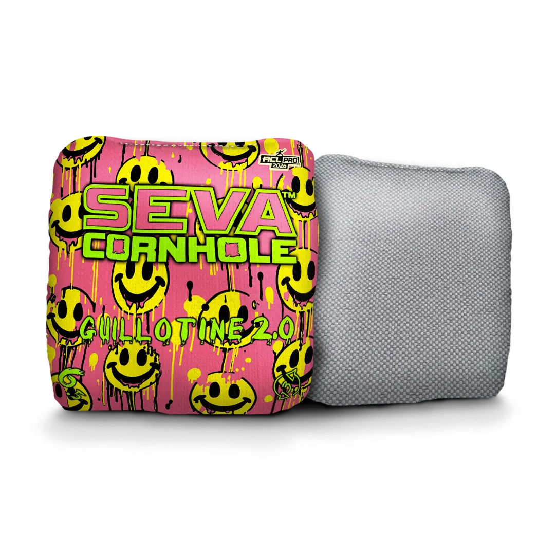 Smiley Blacklight GLO Cornhole Bags Guillotine 2.0 ACL Pro Stamped