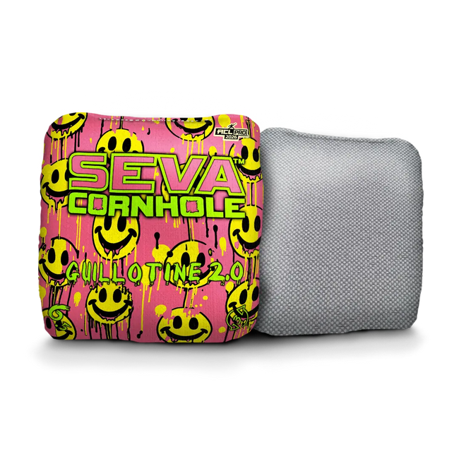 Smiley Blacklight GLO Cornhole Bags Guillotine 2.0 ACL Pro Stamped