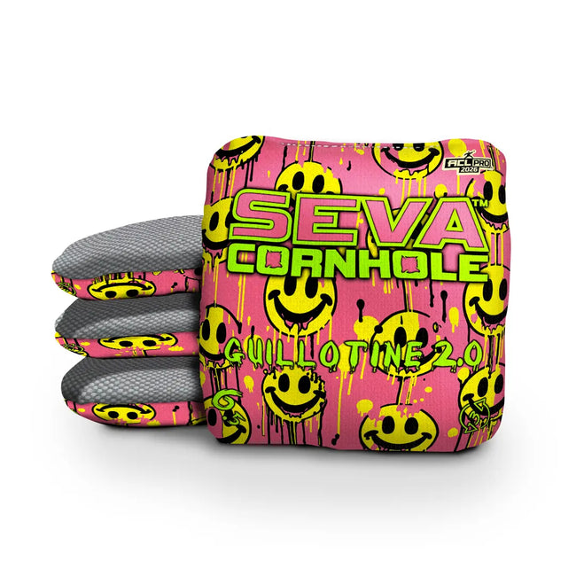 Smiley Blacklight GLO Cornhole Bags Guillotine 2.0 ACL Pro Stamped