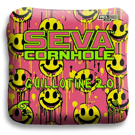 Smiley Blacklight GLO Cornhole Bags Guillotine 2.0 ACL Pro Stamped