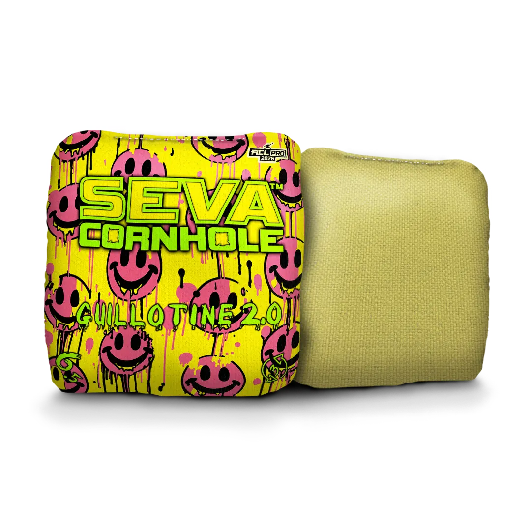 Smiley Blacklight GLO Cornhole Bags Guillotine 2.0 ACL Pro Stamped