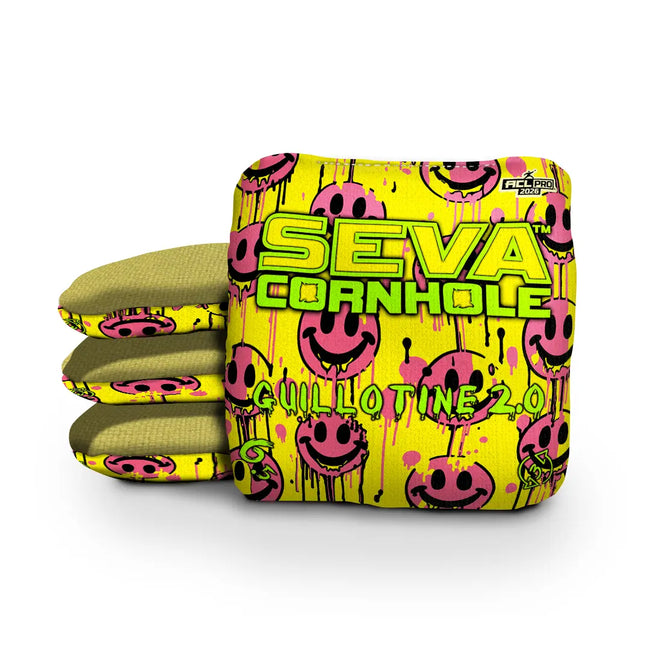 Smiley Blacklight GLO Cornhole Bags Guillotine 2.0 ACL Pro Stamped