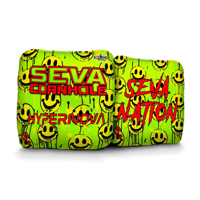 Smiley Blacklight GLO Cornhole Bags Hypernova ACL Pro Stamped