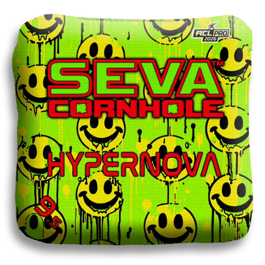 Smiley Blacklight GLO Cornhole Bags Hypernova ACL Pro Stamped