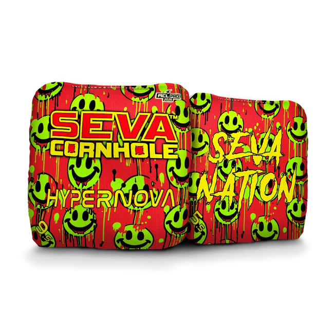 Smiley Blacklight GLO Cornhole Bags Hypernova ACL Pro Stamped