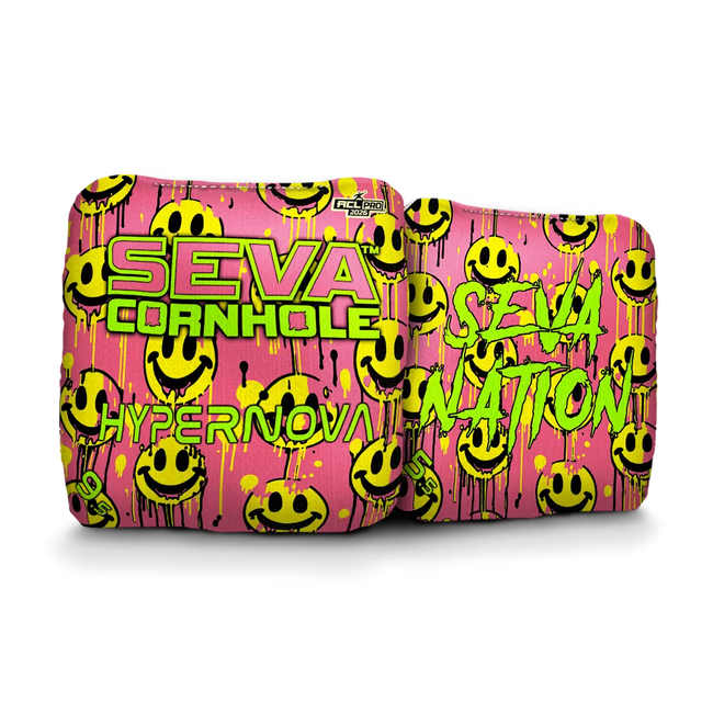 Smiley Blacklight GLO Cornhole Bags Hypernova ACL Pro Stamped