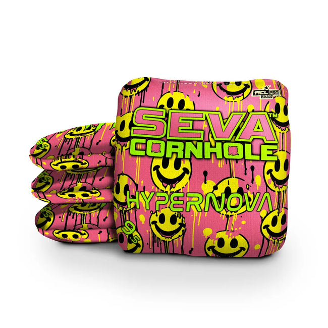 Smiley Blacklight GLO Cornhole Bags Hypernova ACL Pro Stamped