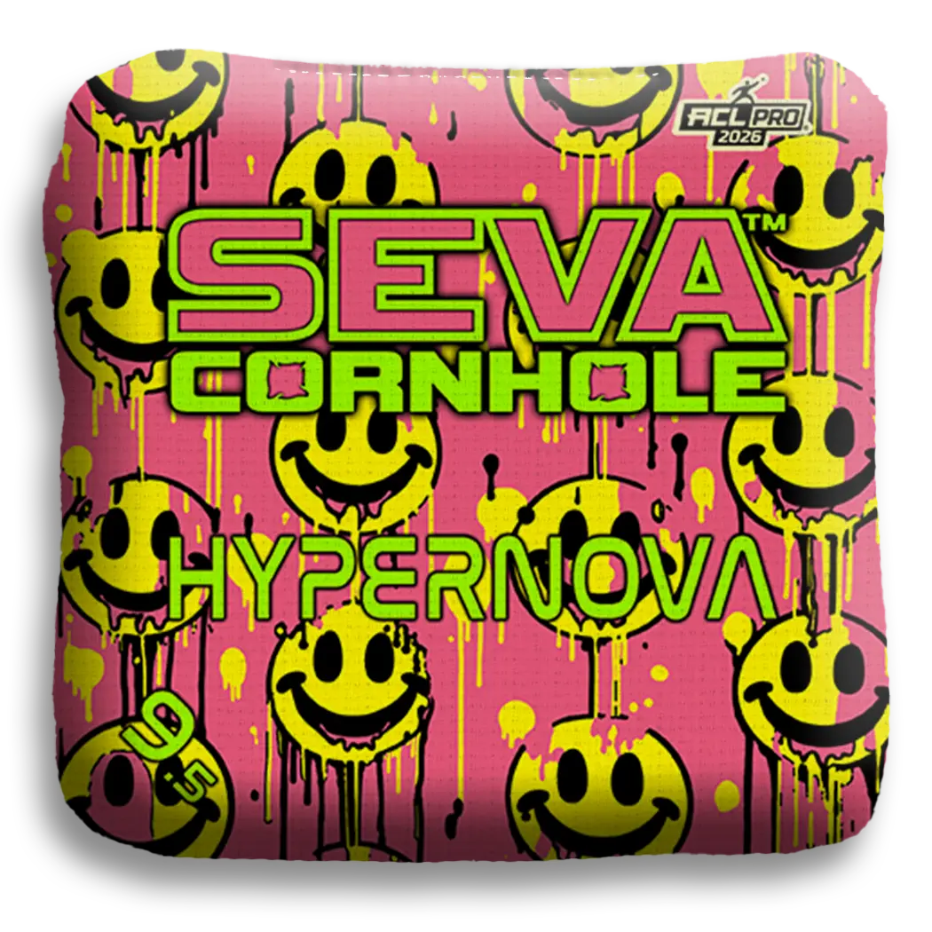 Smiley Blacklight GLO Cornhole Bags Hypernova ACL Pro Stamped