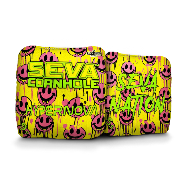 Smiley Blacklight GLO Cornhole Bags Hypernova ACL Pro Stamped