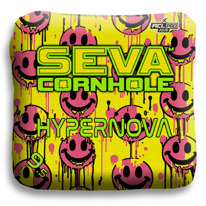 Smiley Blacklight GLO Cornhole Bags Hypernova ACL Pro Stamped