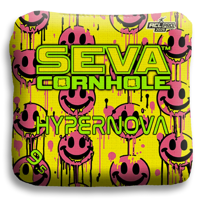 Smiley Blacklight GLO Cornhole Bags Hypernova ACL Pro Stamped