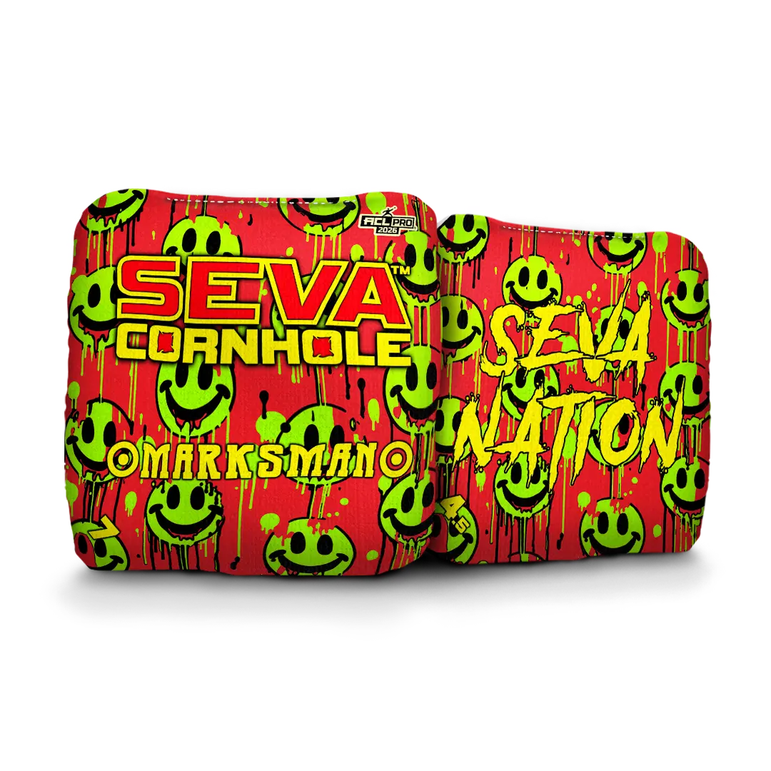 Smiley Blacklight GLO Cornhole Bags Marksman ACL Pro Stamped