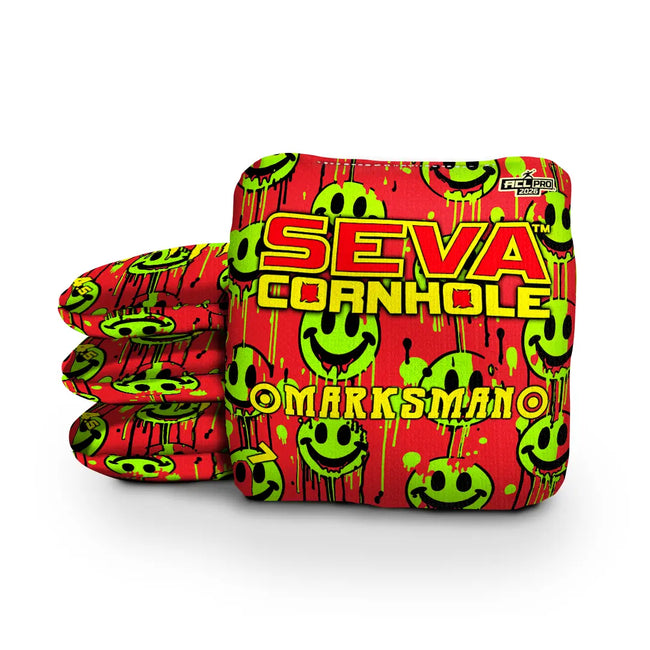 Smiley Blacklight GLO Cornhole Bags Marksman ACL Pro Stamped
