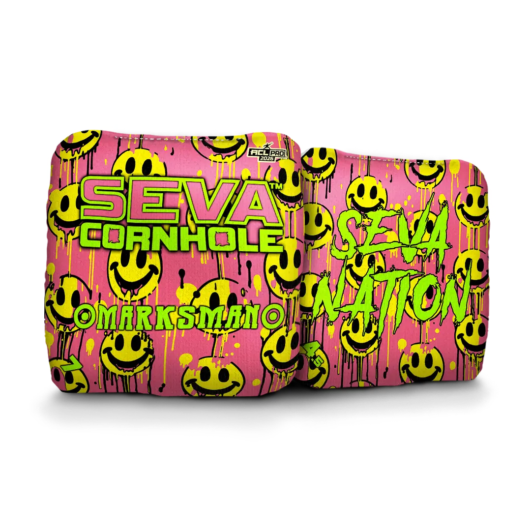 Smiley Blacklight GLO Cornhole Bags Marksman ACL Pro Stamped