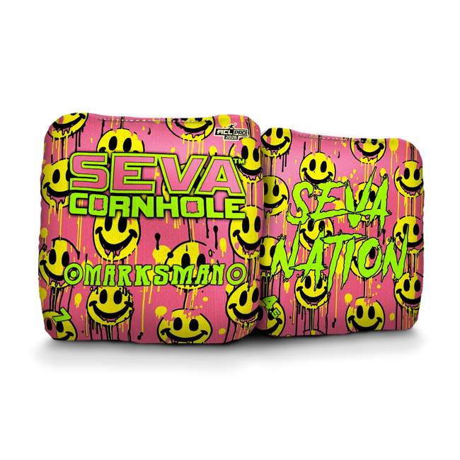 Smiley Blacklight GLO Cornhole Bags Marksman ACL Pro Stamped
