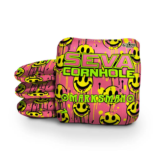 Smiley Blacklight GLO Cornhole Bags Marksman ACL Pro Stamped