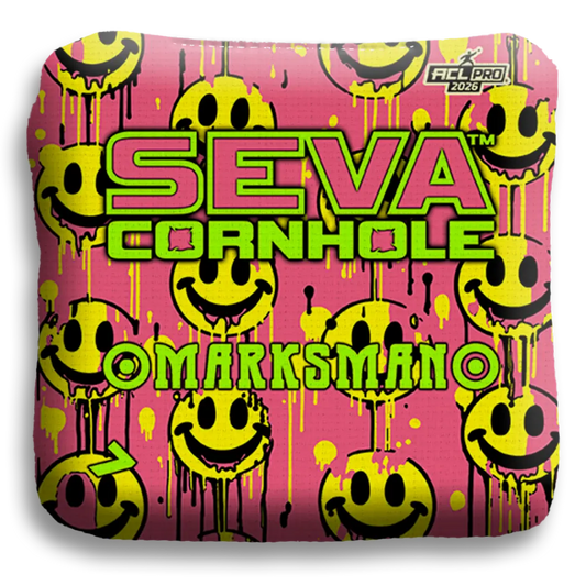Smiley Blacklight GLO Cornhole Bags Marksman ACL Pro Stamped