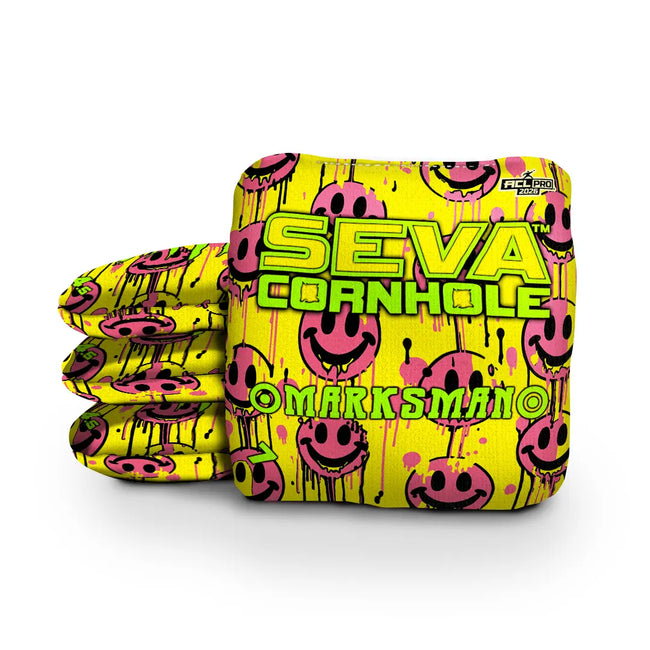 Smiley Blacklight GLO Cornhole Bags Marksman ACL Pro Stamped