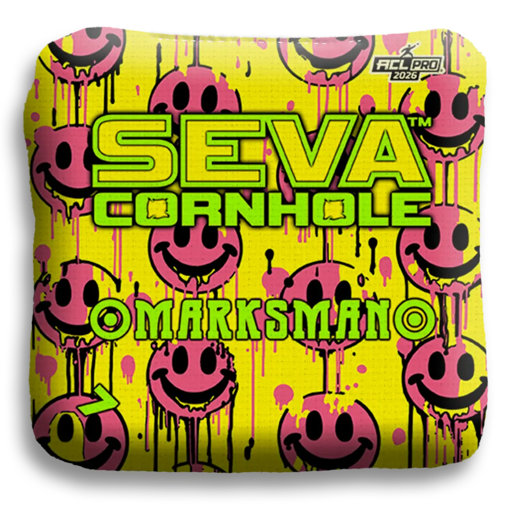 Smiley Blacklight GLO Cornhole Bags Marksman ACL Pro Stamped