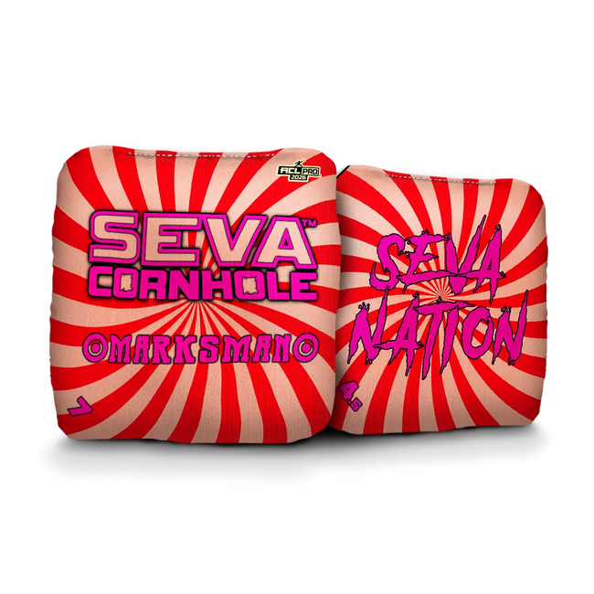 Swirl Blacklight GLO Cornhole Bags Marksman ACL Pro Stamped