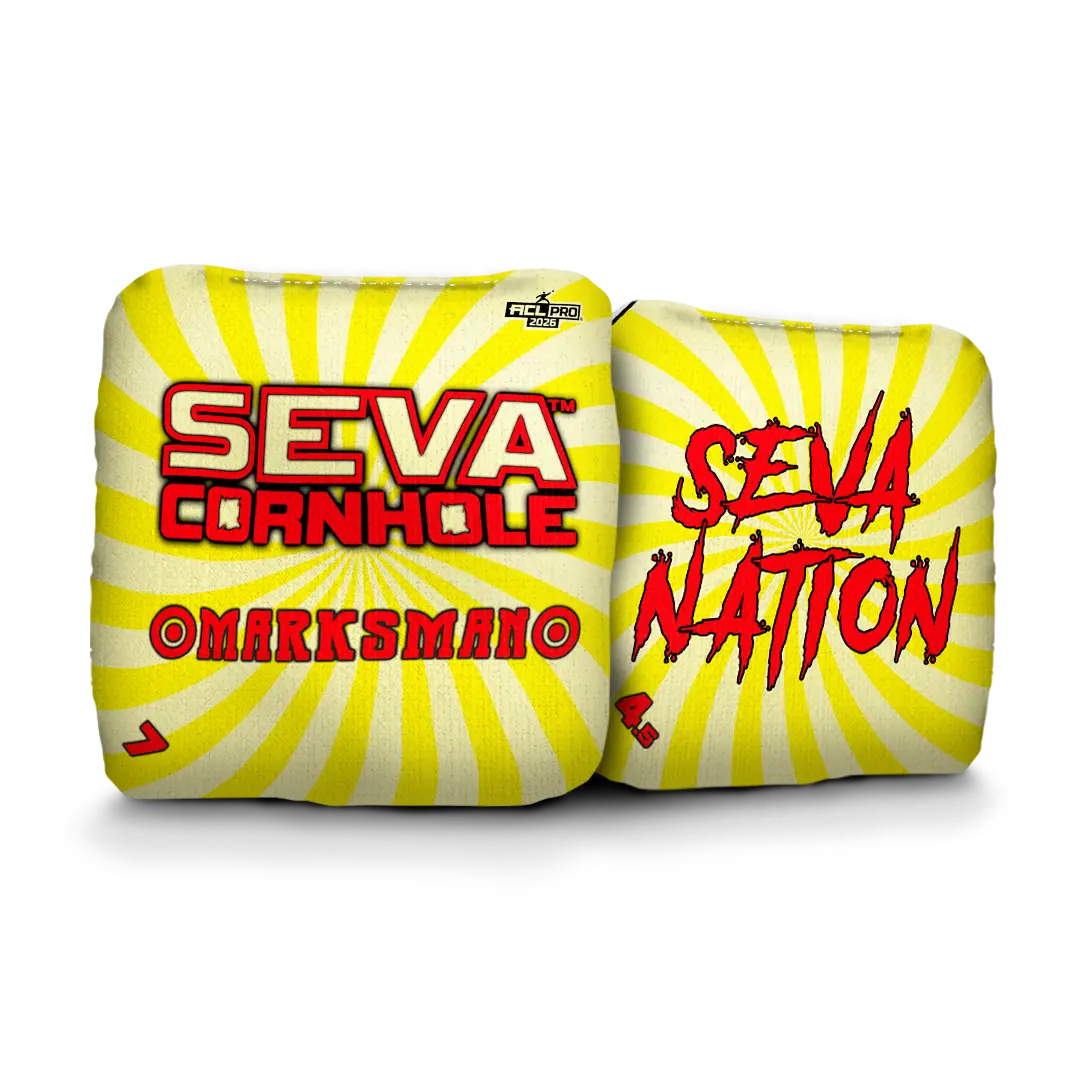 Swirl Blacklight GLO Cornhole Bags Marksman ACL Pro Stamped