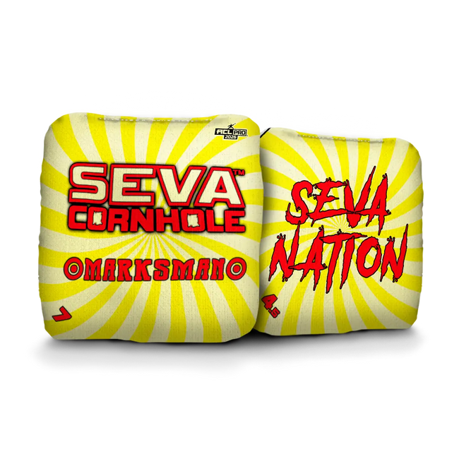 Swirl Blacklight GLO Cornhole Bags Marksman ACL Pro Stamped