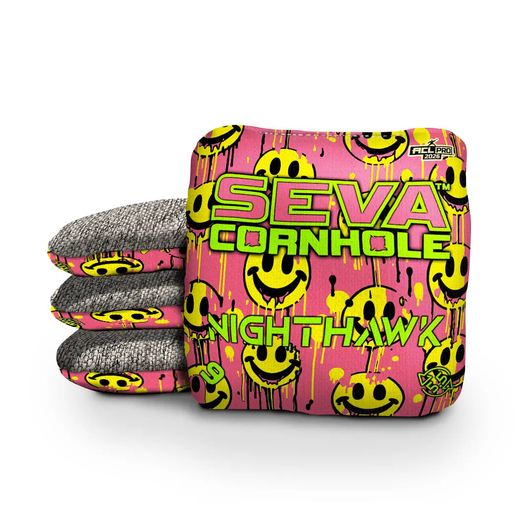 Smiley Blacklight GLO Cornhole Bags NightHawk ACL Pro Stamped