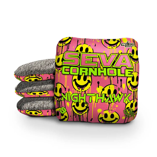 Smiley Blacklight GLO Cornhole Bags NightHawk ACL Pro Stamped